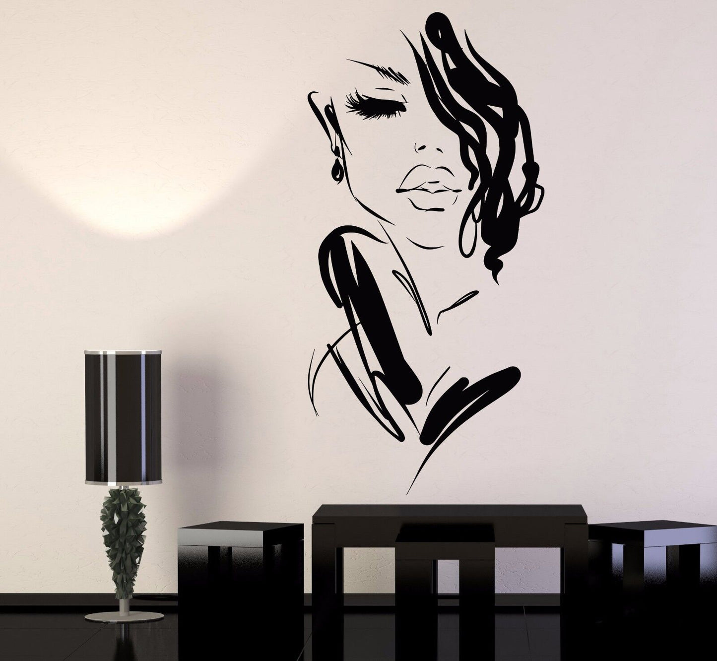 Vinyl Wall Decal Art Beautiful Woman Fashion Girl Face Model Stickers (1145ig)