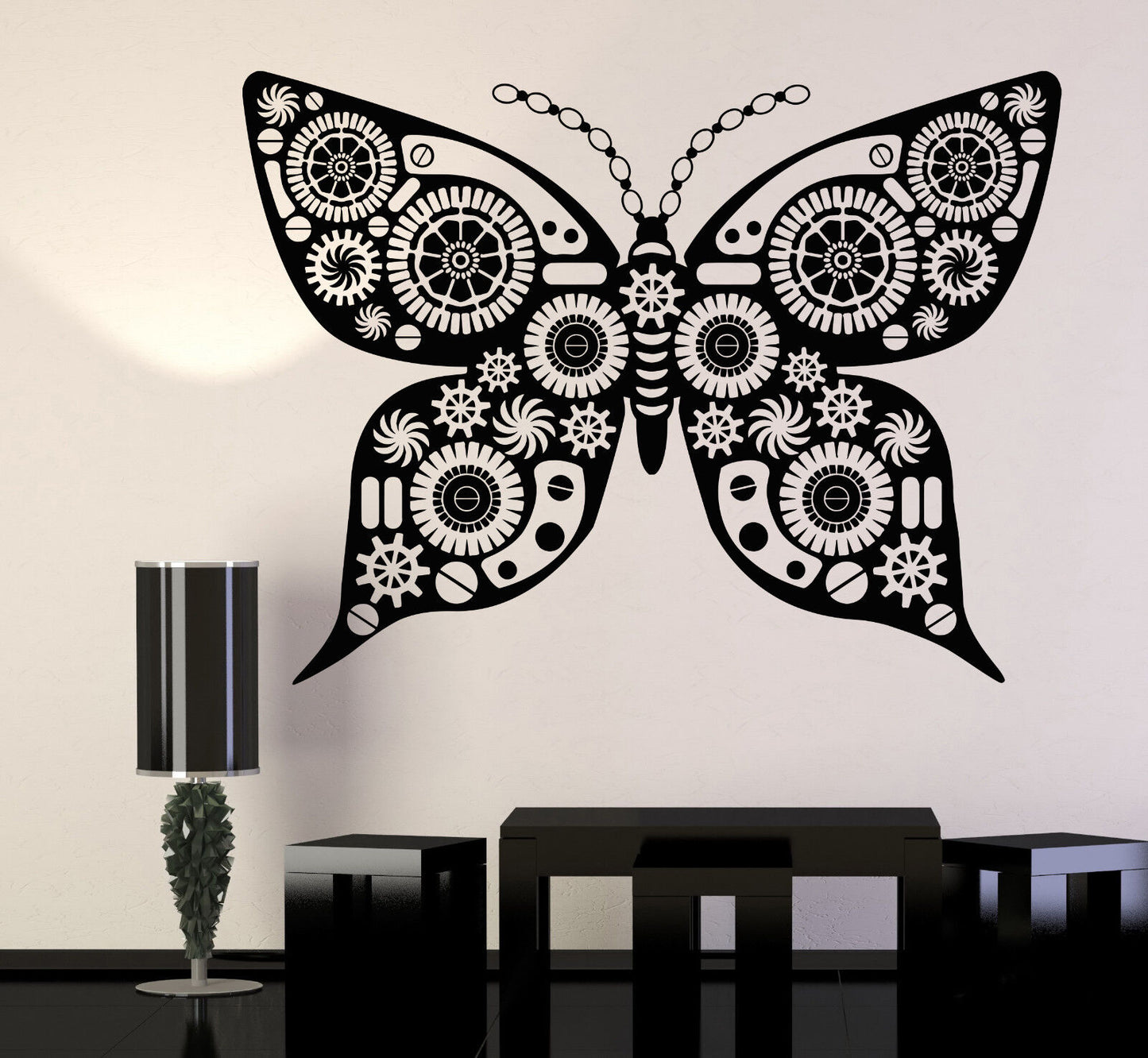 Vinyl Wall Decal Mechanical Butterfly Steampunk Art Robotics Stickers (1178ig)