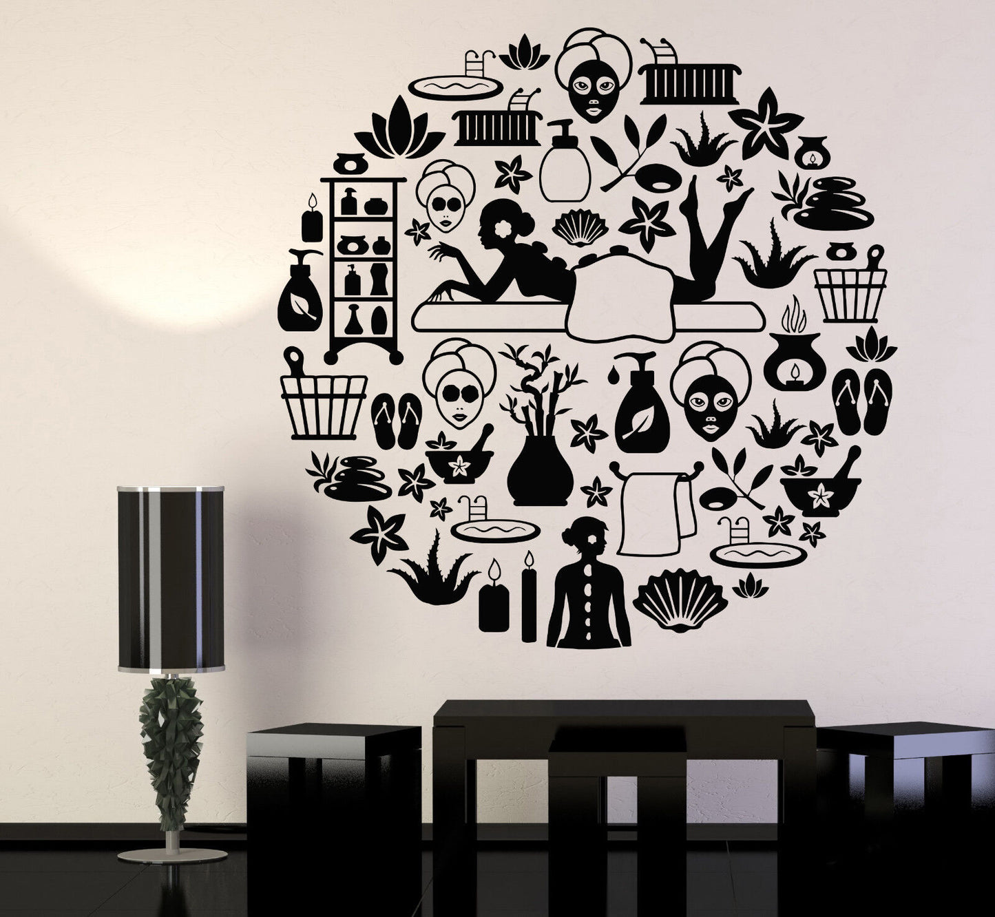 Vinyl Wall Decal Spa Salon Center Beauty Health Massage Stickers (1199ig)