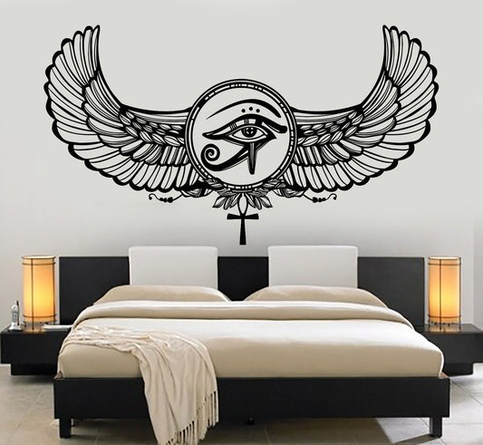 Vinyl Wall Decal Eye Of Horus Ra Egyptian God Protective Amulet Stickers 1205ig