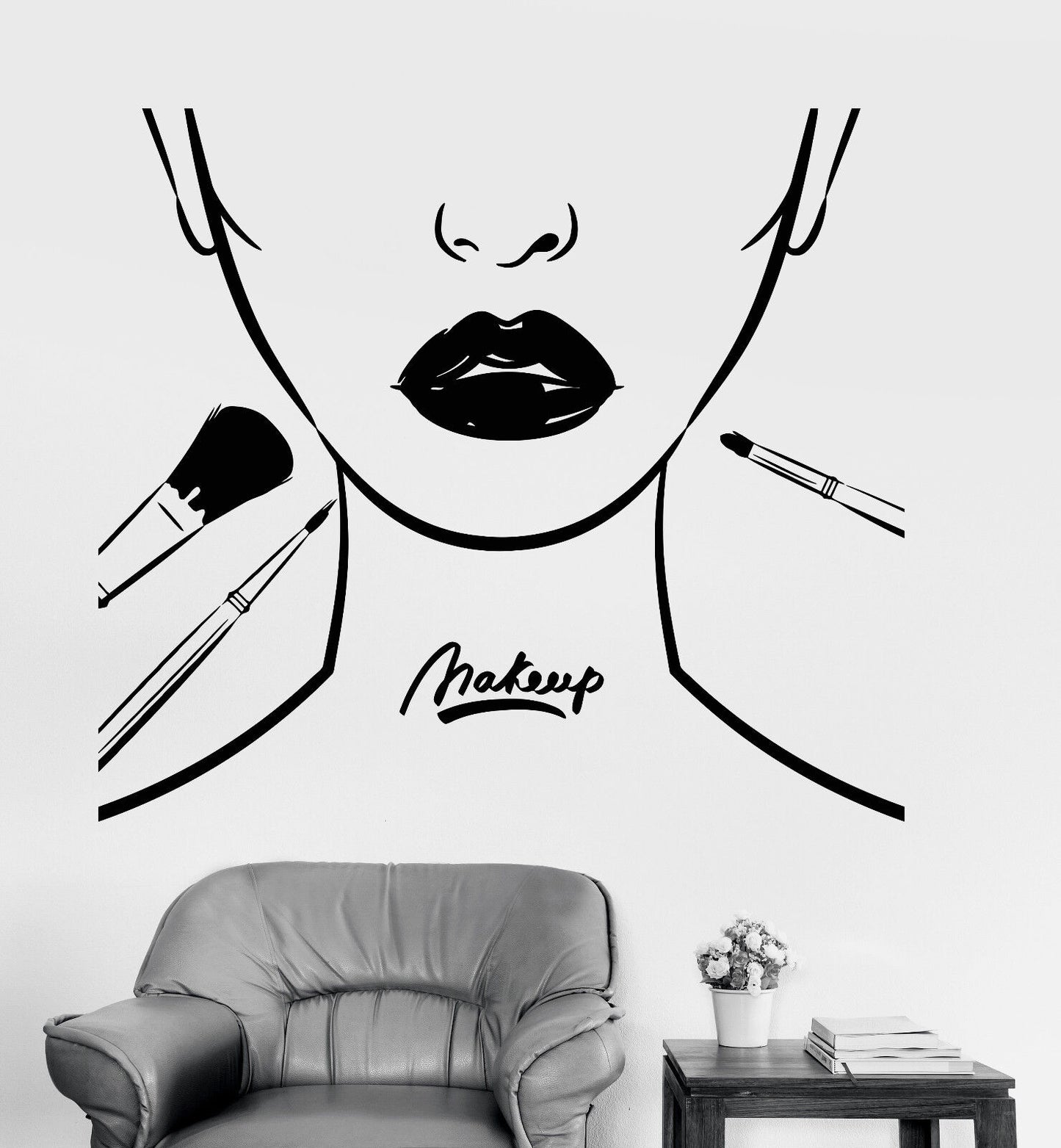 Vinyl Wall Decal Makeup School Artist Lips Fashion Top Model Stickers (1272ig)