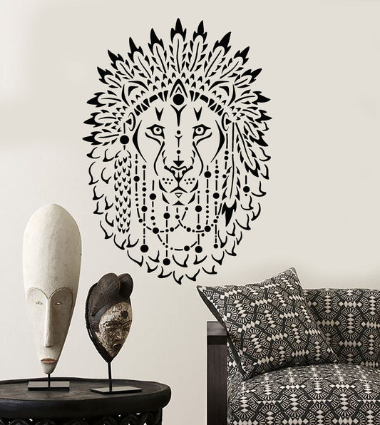 Vinyl Wall Decal Lion King African Animal Beautiful Feathers Stickers (1277ig)