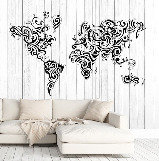 Vinyl Decal Wall Sticker Decorative World Map Ornament Decor (n750)