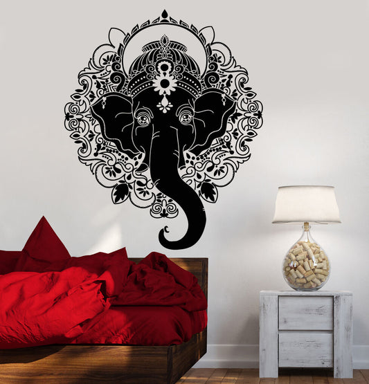 Vinyl Wall Decal India Ganesha Elephant God Hindu Hinduism Stickers (1291ig)