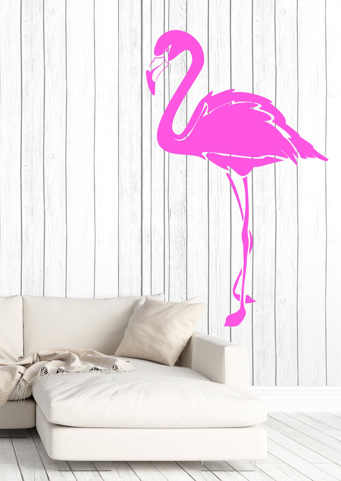 Wandaufkleber, Vinyl, Rosa Flamingo, tolle Vögel mit langen Beinen, Dekor (n755)