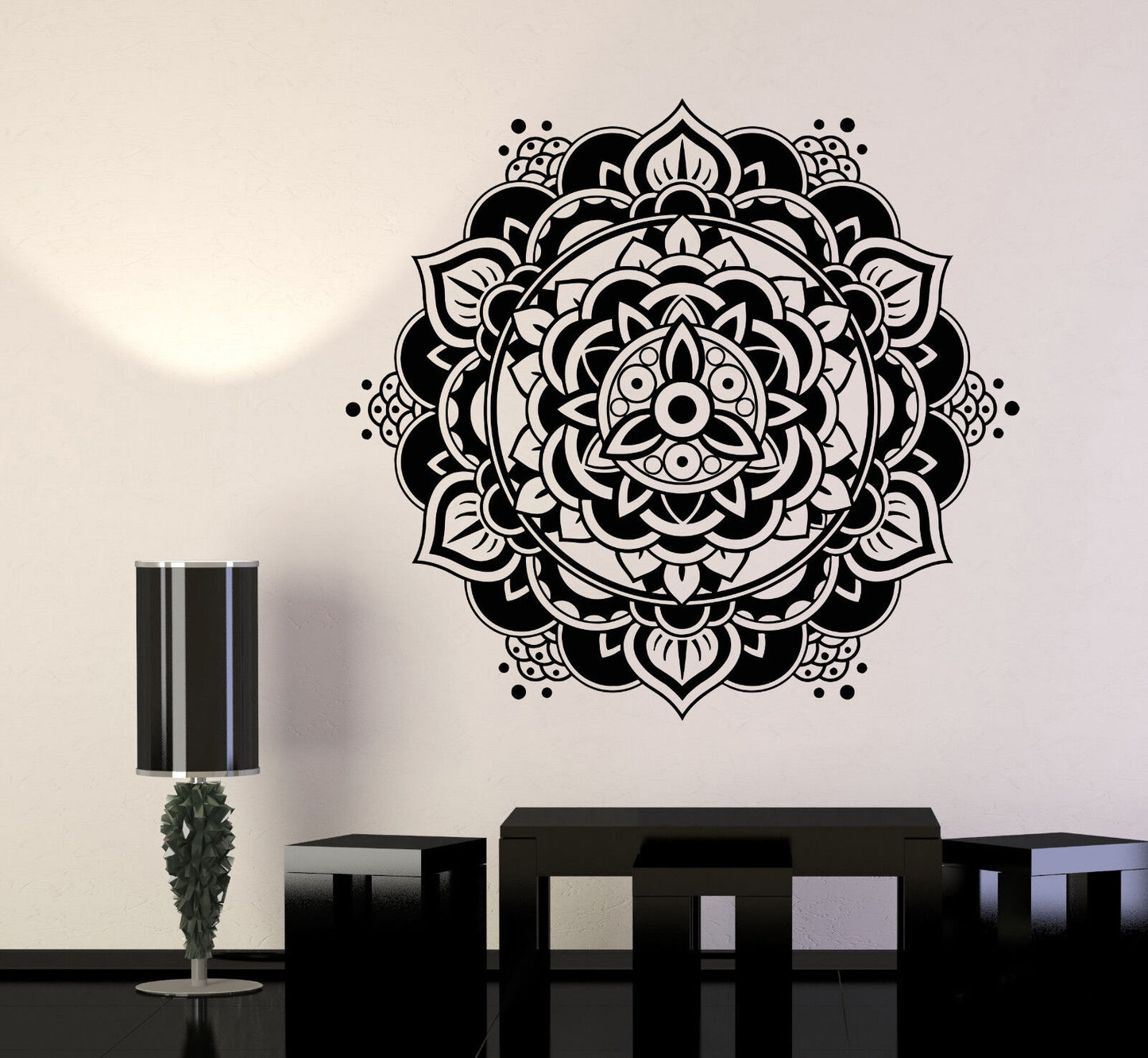 Vinyl Wall Decal Mandala Yoga Center Meditation Lotus Buddhism Stickers (1298ig)