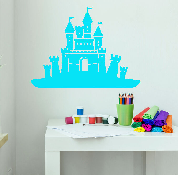 Vinyl Wall Decal Fairytale Princess Castle Nursery Decor Stickers (1307ig)