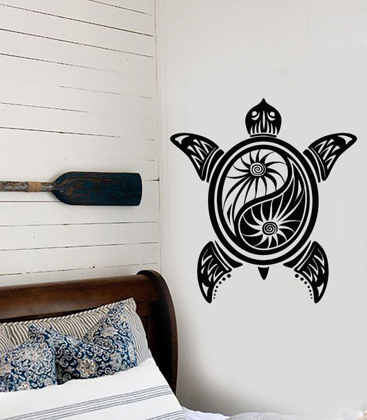 Vinyl Wall Decal Sea Turtle Yin Yang Buddhism Yoga Studio Stickers (1315ig)