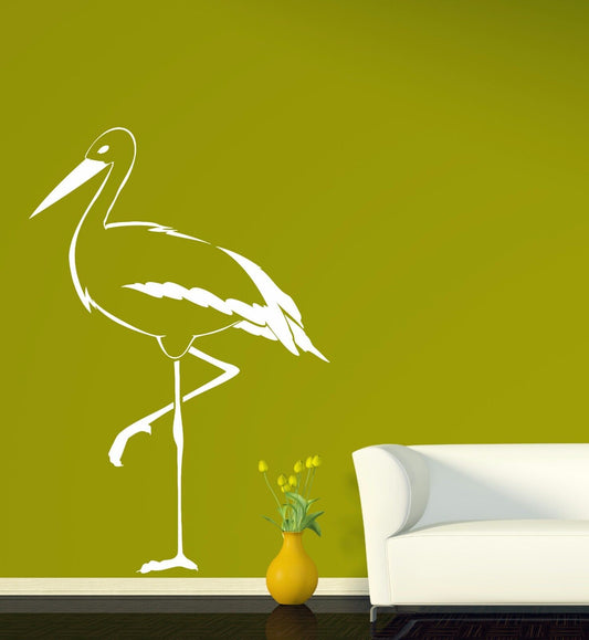 YogaVinyl Decal Wall Sticker Heron Wader Marsh Bird Long Leg Decor (n761)