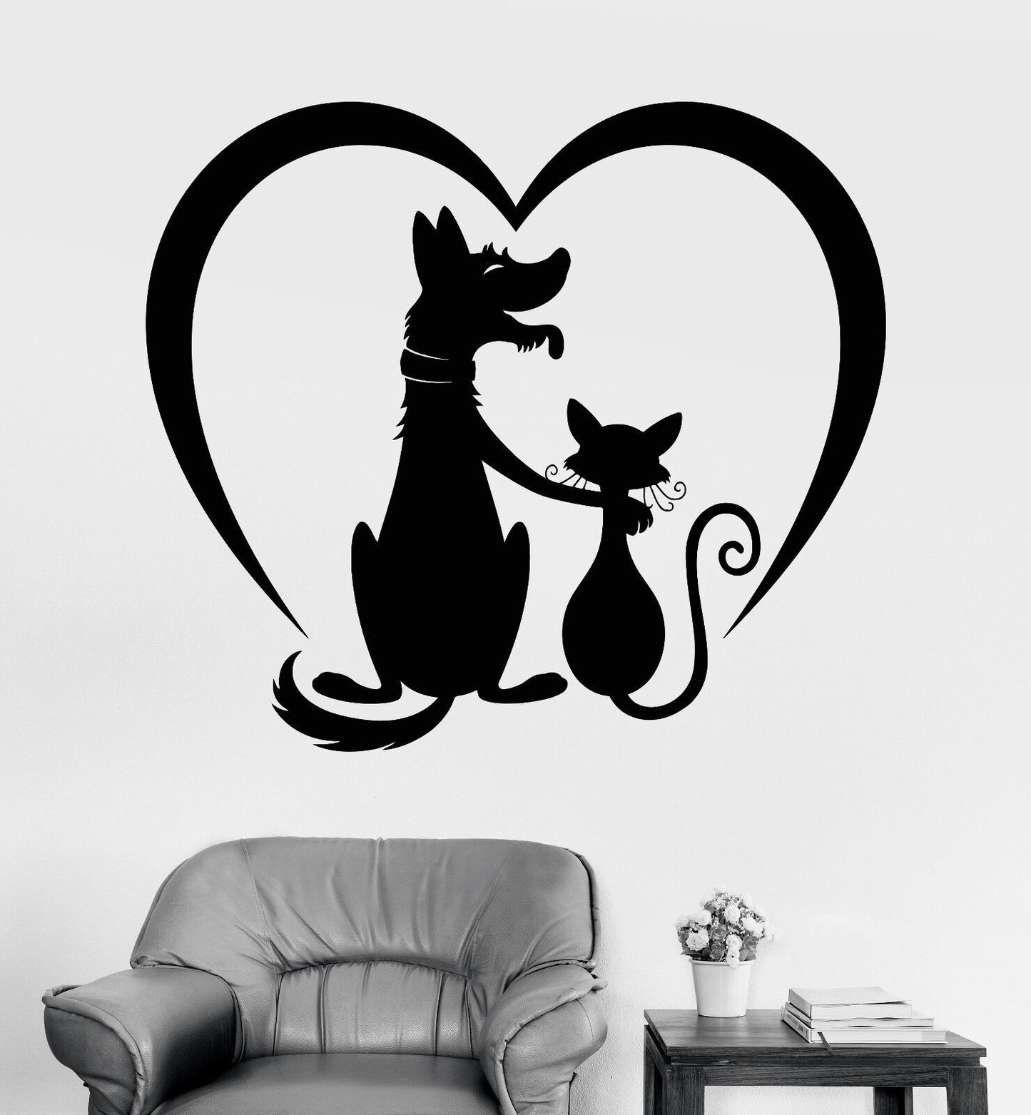 Vinyl Wall Decal Pets Grooming Salon Animals Dog Cat Friends Stickers (1352ig)