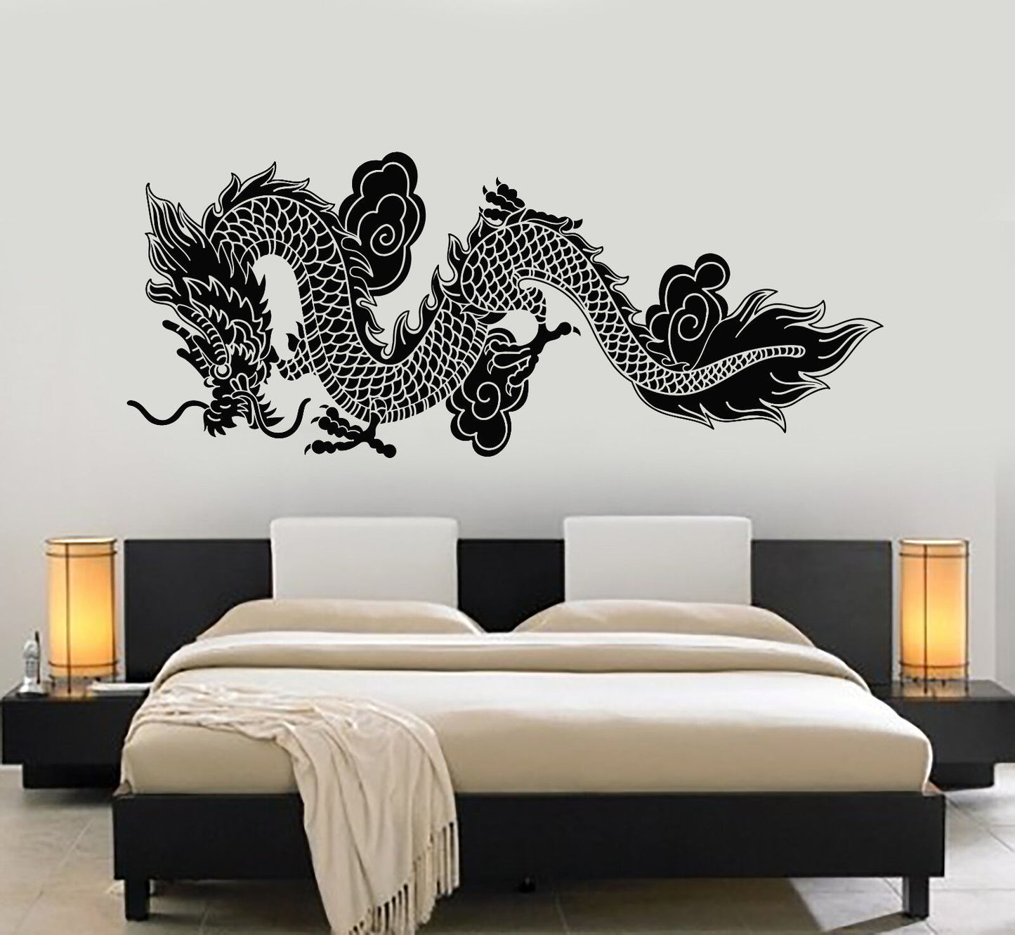 Vinyl Wall Decal Chinese Flying Dragon Fantasy Asian Style Stickers (1358ig)