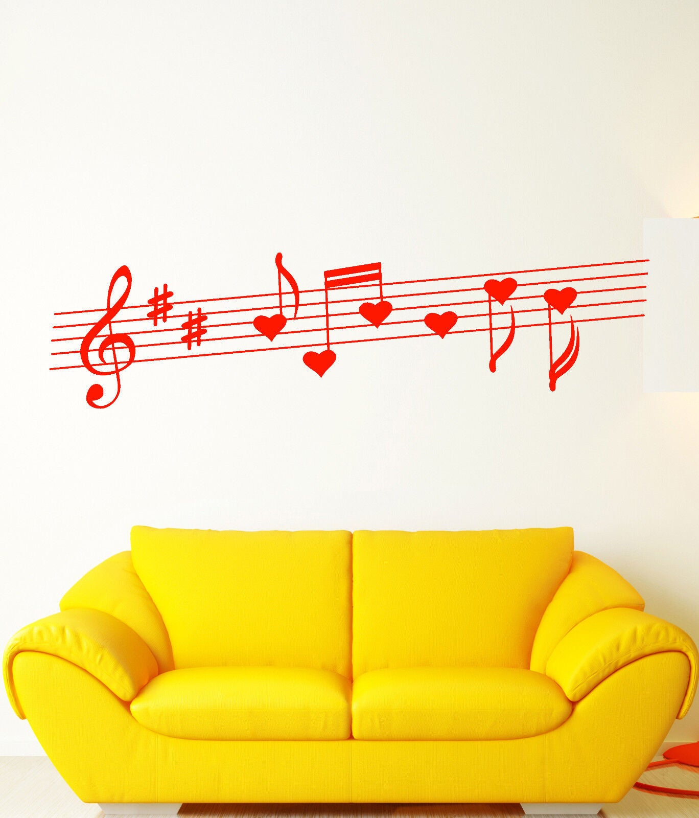 Vinyl Wall Decal Heart Notes Love Song Music Romance Stickers (1369ig)