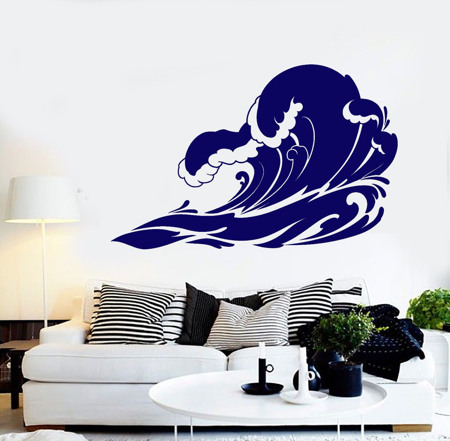 Vinyl Wall Decal Great Waves Sea Ocean Marine Style Tsunami Stickers (1389ig)