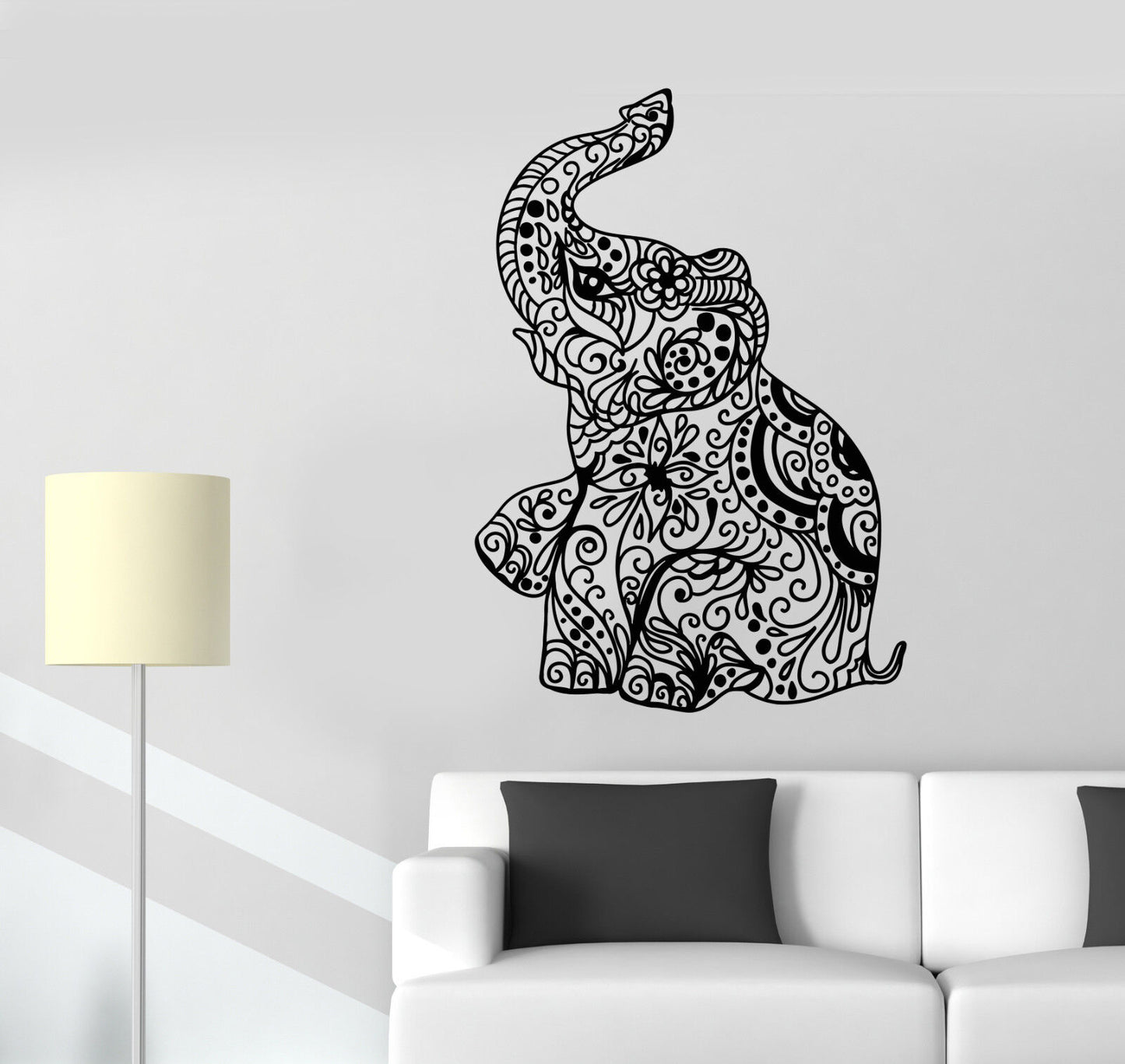 Vinyl Wall Decal Elephant India Hindu Hinduism Nursery Decor Stickers (1399ig)