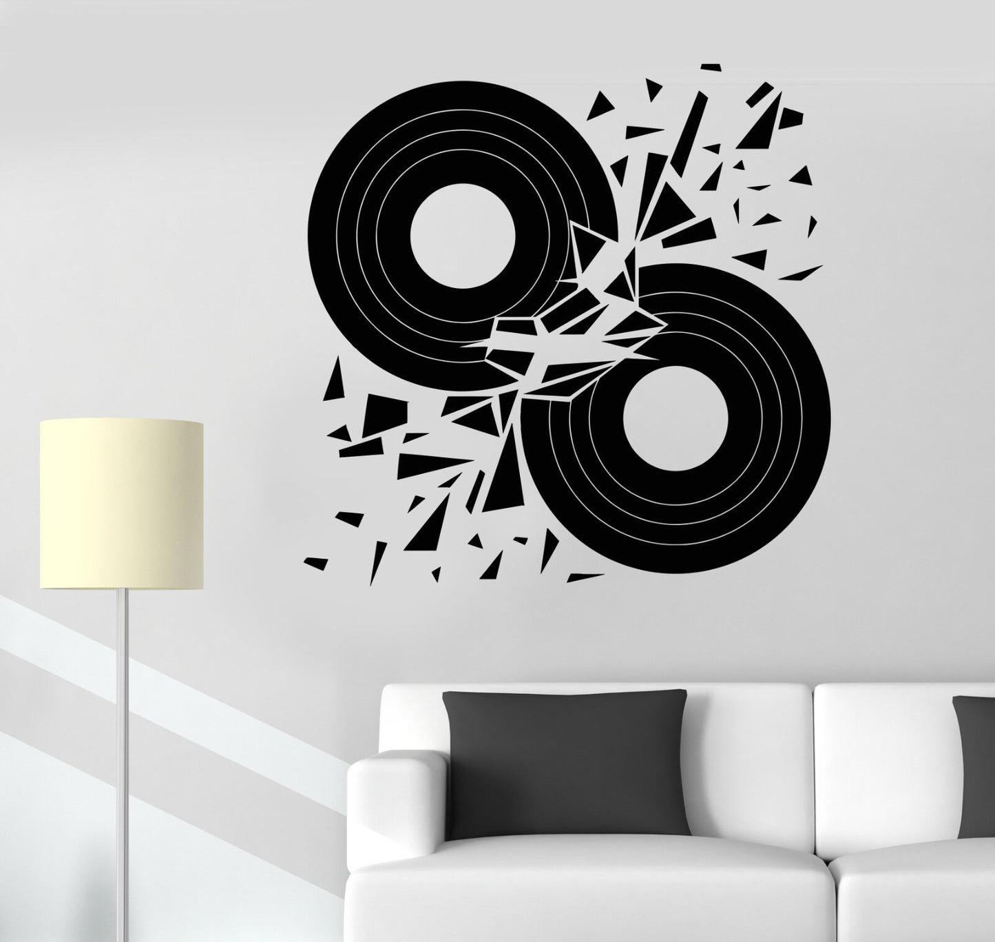 Vinyl Wall Decal Vinyl Discs Retro Style Music Lover Art Decor Stickers (1420ig)