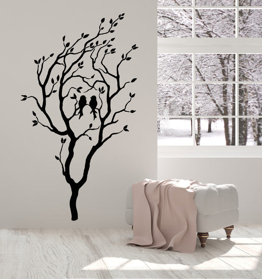 Vinyl Wall Decal Beautiful Tree Romantic Birds Love Stickers (1438ig)