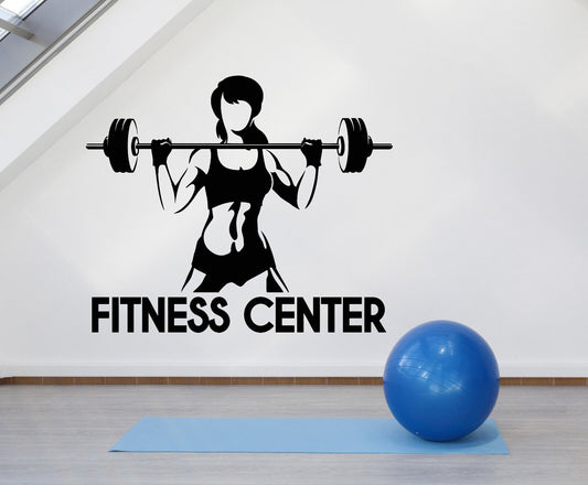 Wandaufkleber aus Vinyl, Fitness-Center-Logo, Fitnessstudio, Schönheit, Gesundheit (1450ig)