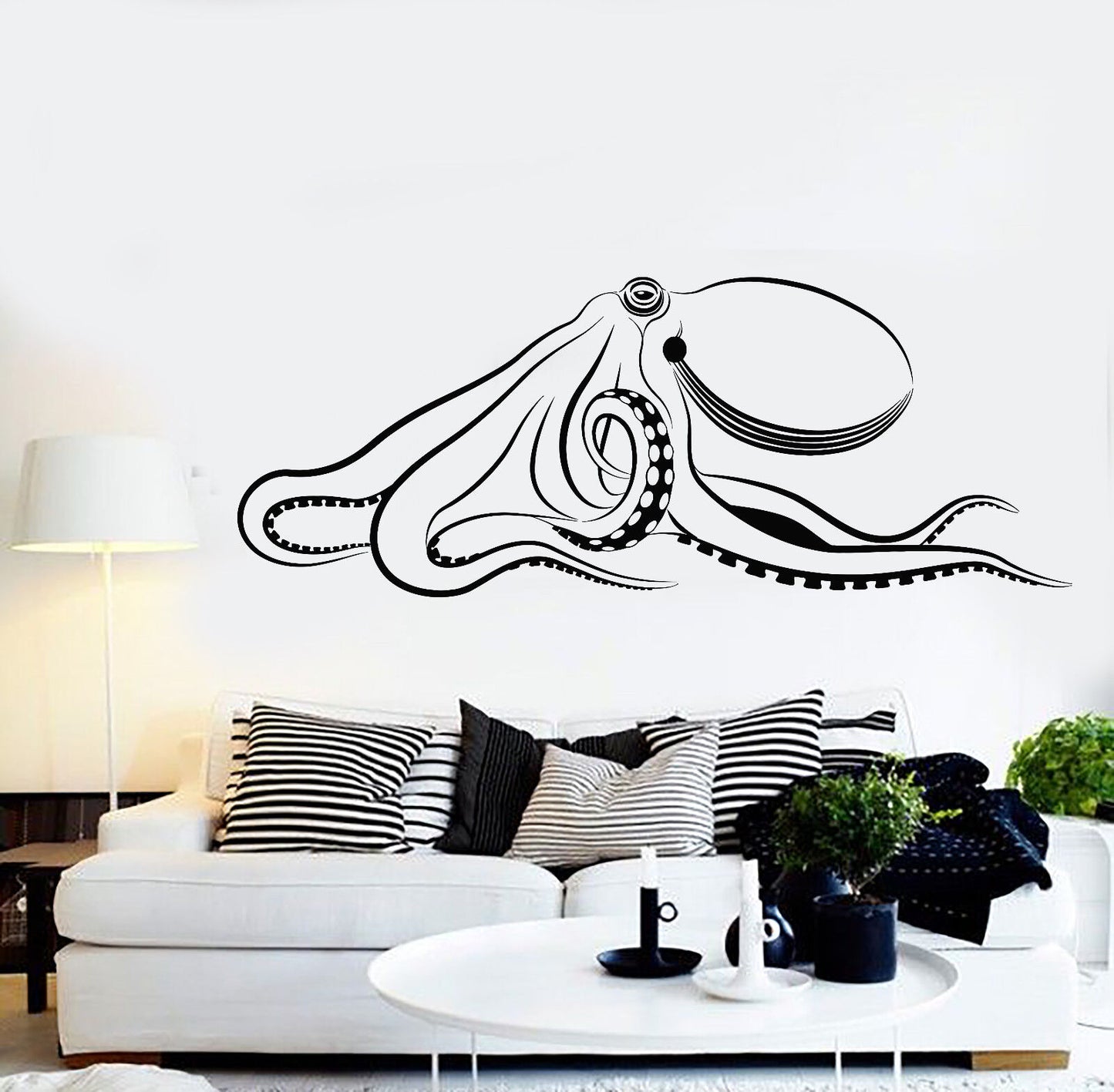 Vinyl Wall Decal Octopus Sea Ocean Monster Animal Marine Style Stickers (1485ig)