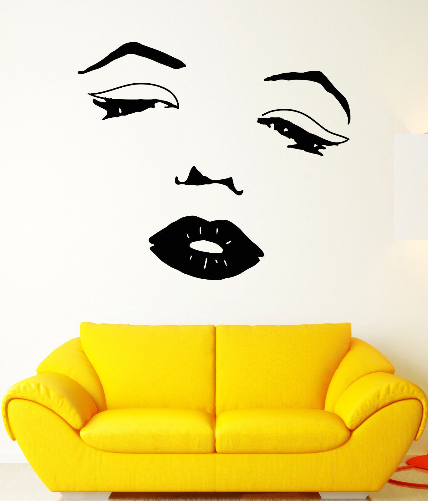 Vinyl Wall Decal Merlin Monroe Face Retro Famous Woman Stickers (1537ig)