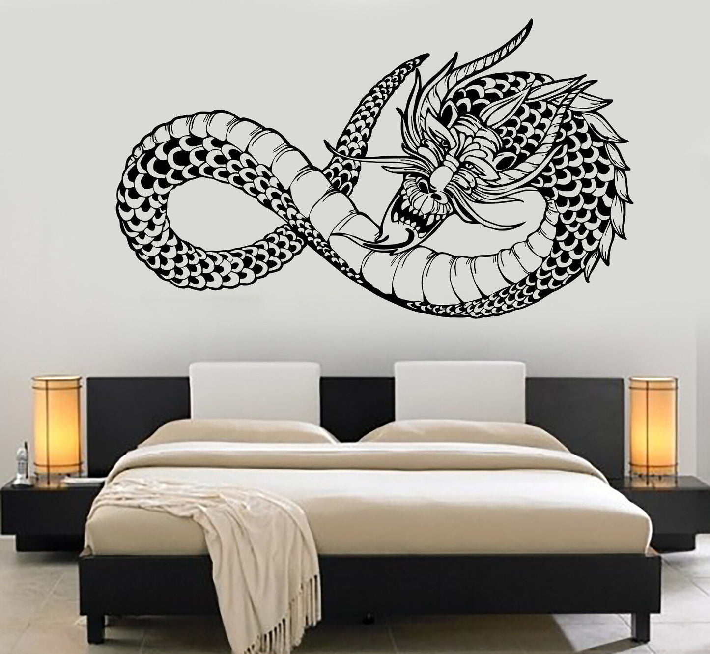 Vinyl Wall Decal Japanese Dragon Fantasy Asian Style Stickers (1544ig)