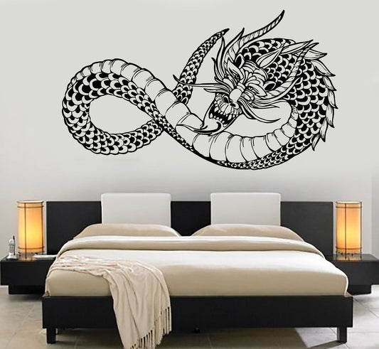 Wandaufkleber aus Vinyl, japanischer Drache, Fantasie, asiatischer Stil (1544ig)