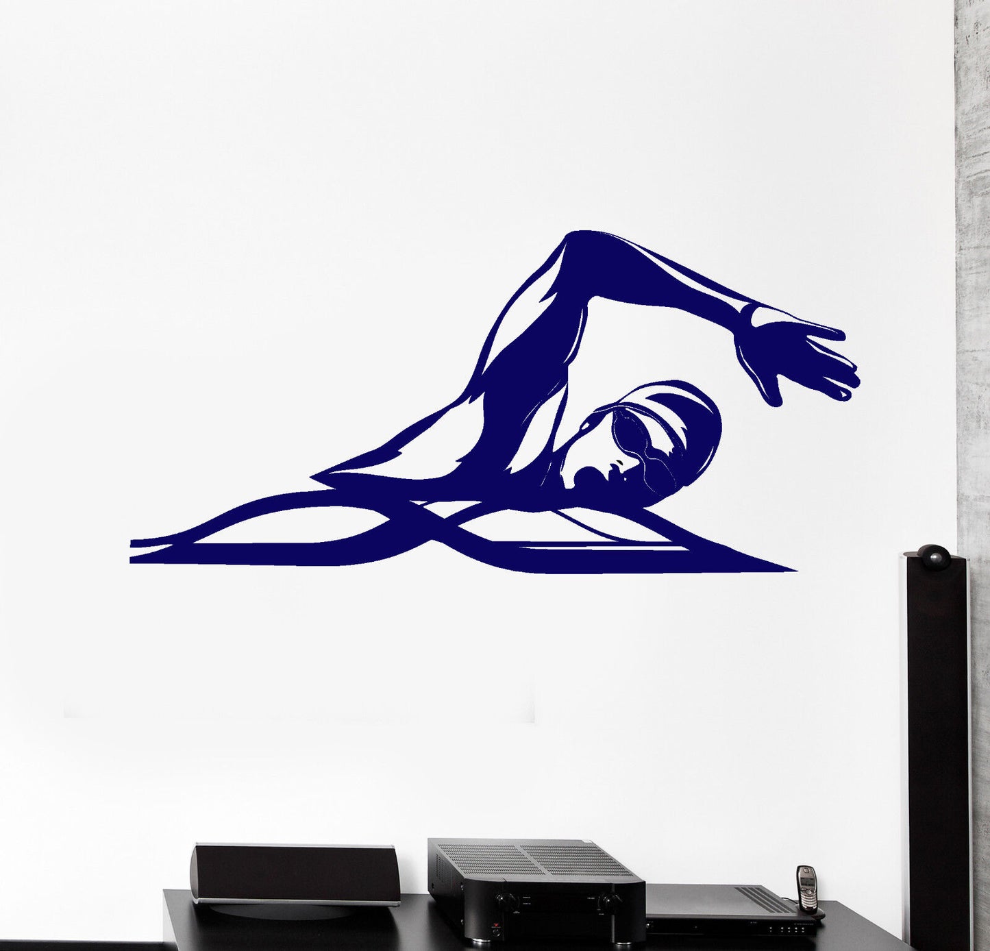 Vinyl Wall Decal Swimming Pool Water Sports Swimmer Stickers (1546ig)