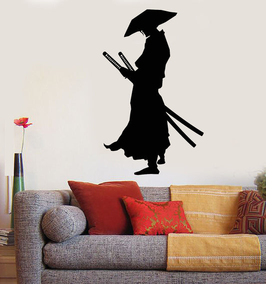 Vinyl Wall Decal Japanese Warrior Samurai Katana Swords Stickers (1606ig)