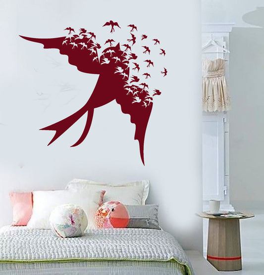 Vinyl Wall Decal Songbird Flock of Birds Swallow Stickers (1631ig)