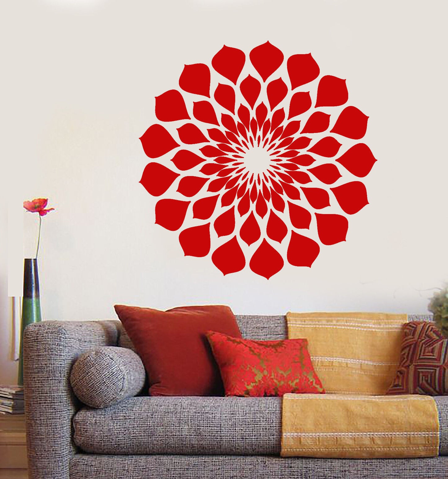 Vinyl Wall Decal Lotus Flower Nature Style Garden Decor Stickers (1643ig)