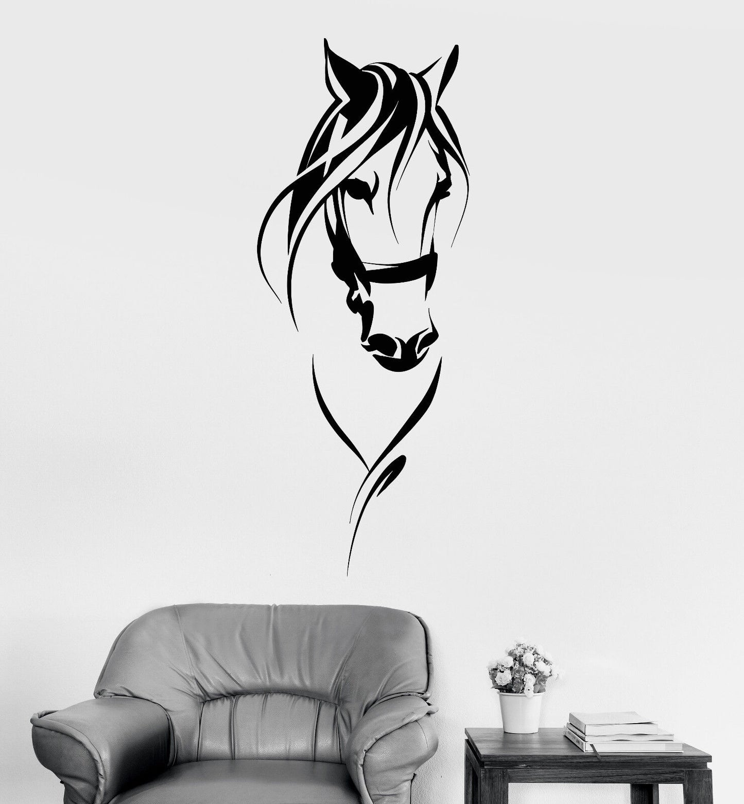 Vinyl Wall Decal Race Horse Head Animal Pet Room Decoration Stickers (1662ig)