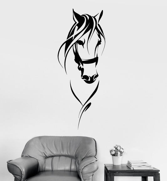 Vinyl Wall Decal Race Horse Head Animal Pet Room Decoration Stickers (1662ig)