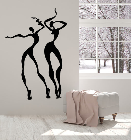 Vinyl Wall Decal Cartoon People Dancers Dance African Natives Stickers (1666ig)