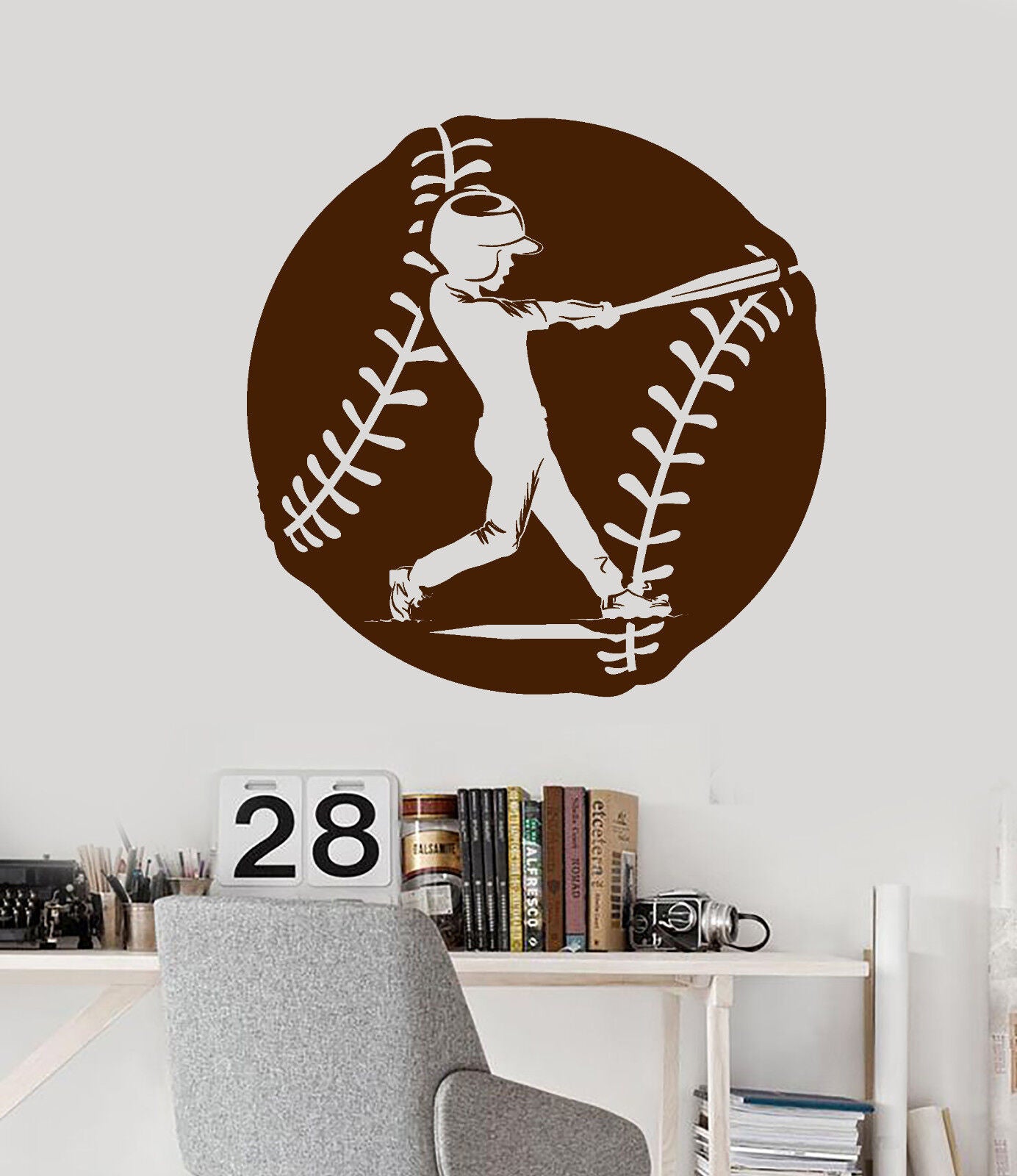 Vinyl Wall Decal Baseball Player Boy Ball American Sport Game Stickers (1699ig)