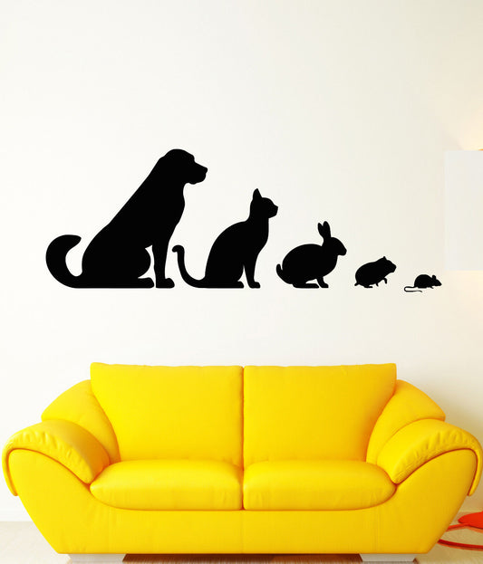 Vinyl Wall Decal Veterinary Clinic Animals Pets Dog Cat Rabbit Stickers (1734ig)