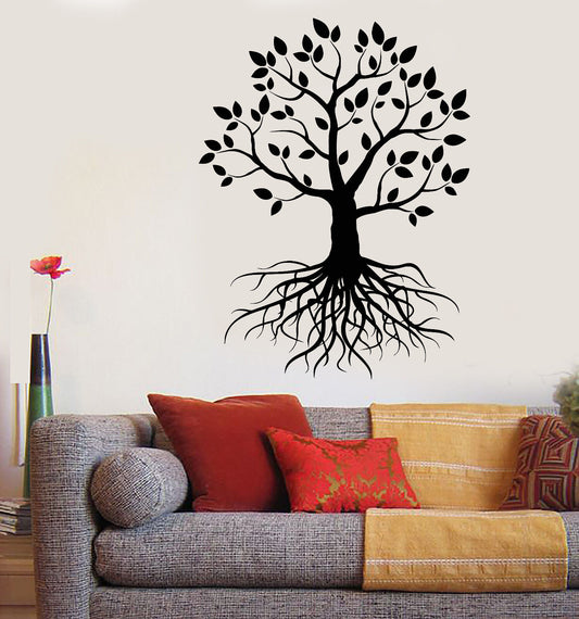 Vinyl Wall Decal Tree Roots Nature Forest Branches Foliage Stickers (1739ig)