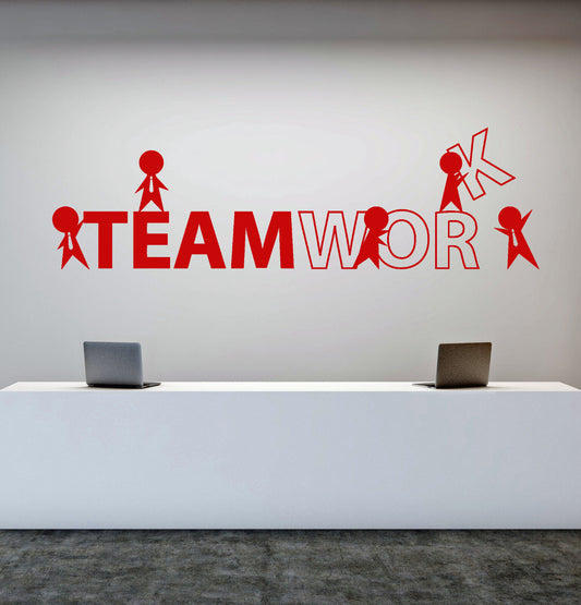 Vinyl Wall Decal Office Worker Style Teamwork Cartoon People Stickers (1757ig)