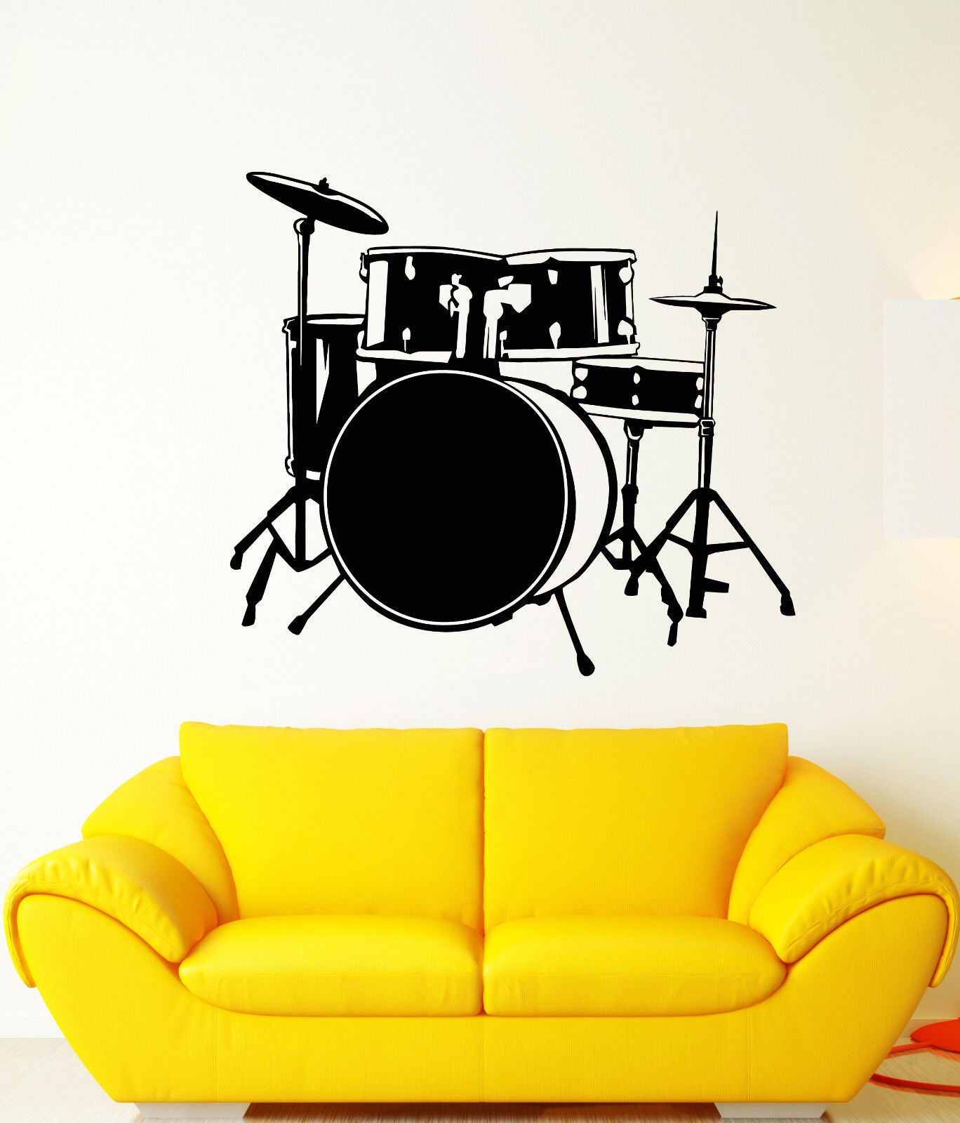 Vinyl Wall Decal Drum Kit Drummer Music Musical Instrument Stickers (1770ig)