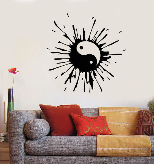 Vinyl Wall Decal Blot Yin Yan Symbol Buddhism Asian Style Stickers (1795ig)