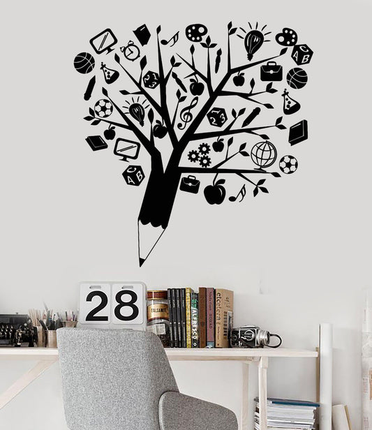 Vinyl Wall Decal Pencil Study School Pupil Student Education Stickers (1837ig)