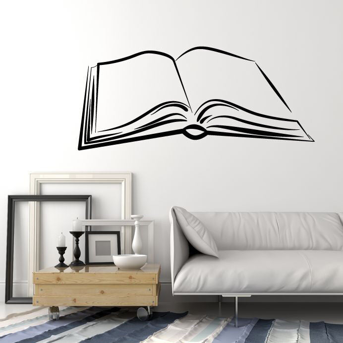 Vinyl Wall Decal Open Book Learning Library Lover Read Writer Stickers (1853ig)