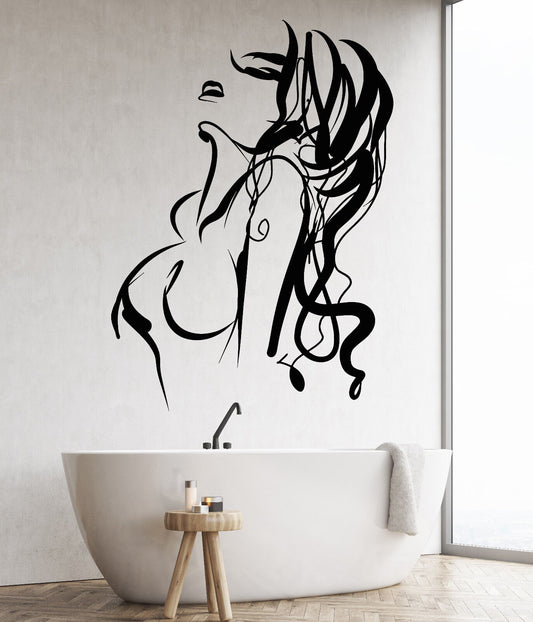 Vinyl Wall Decal Hot Sexy Girl Naked Woman Abstract Nude Stickers (1860ig)