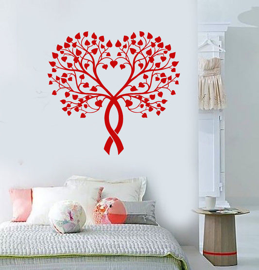 Vinyl Wall Decal Tree Nature Love Romance Abstract Heart Stickers (1890ig)