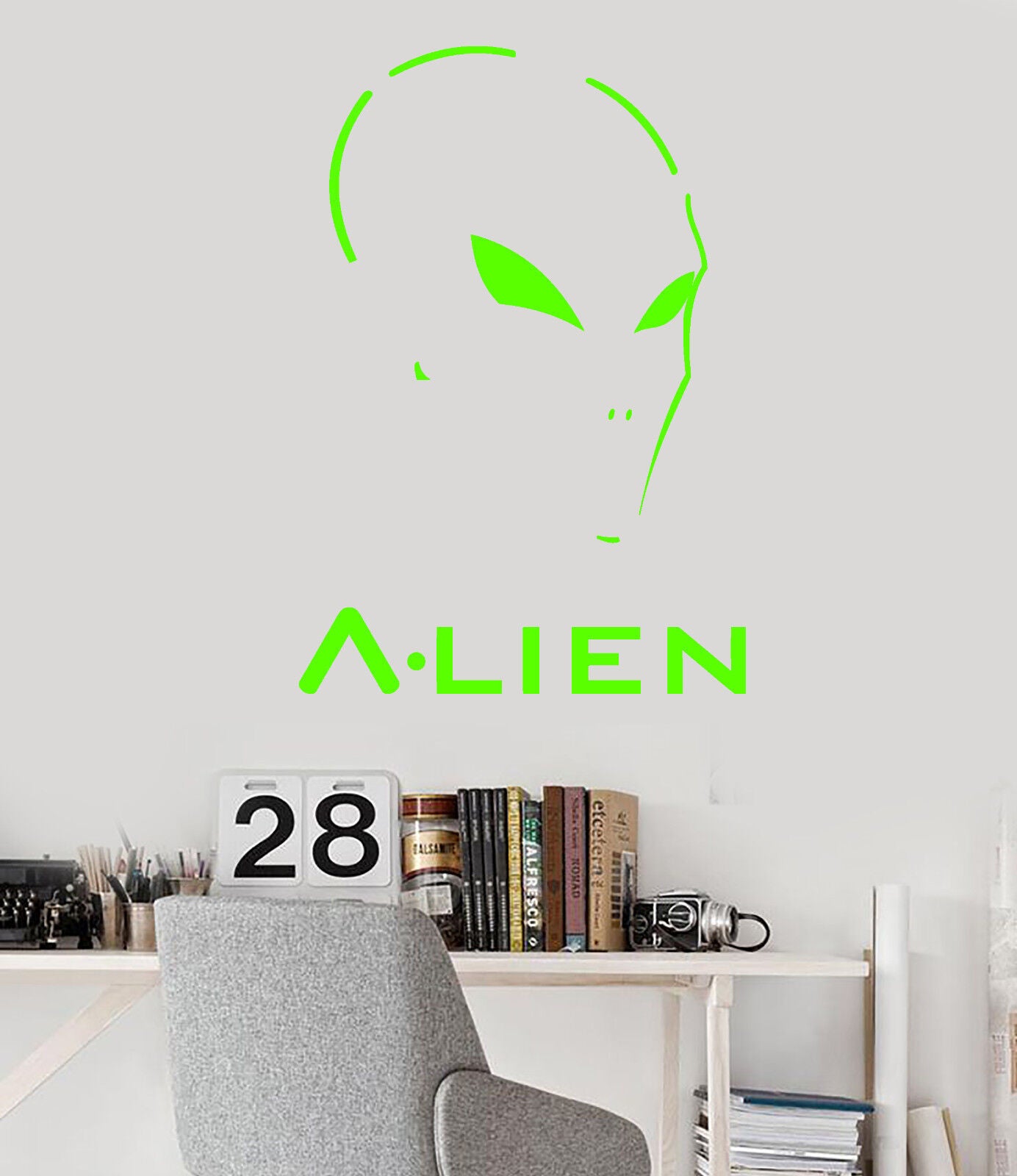 Vinyl Wall Decal Alien Head UFO Space Children's Room Decor Stickers (1944ig)