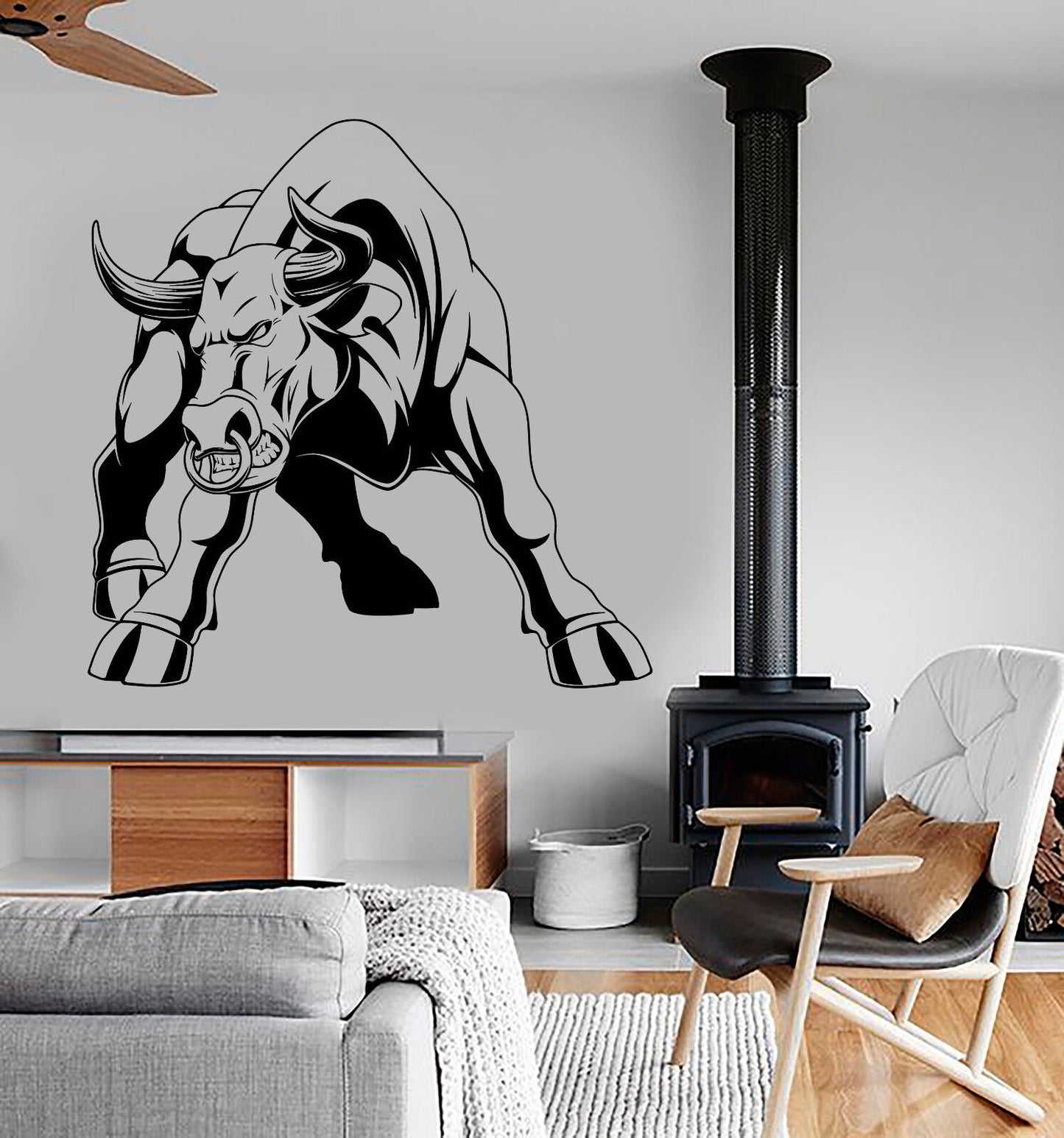 Vinyl Wall Decal Angry Bull Animal Spanish Bullfighting Stickers (1947ig)