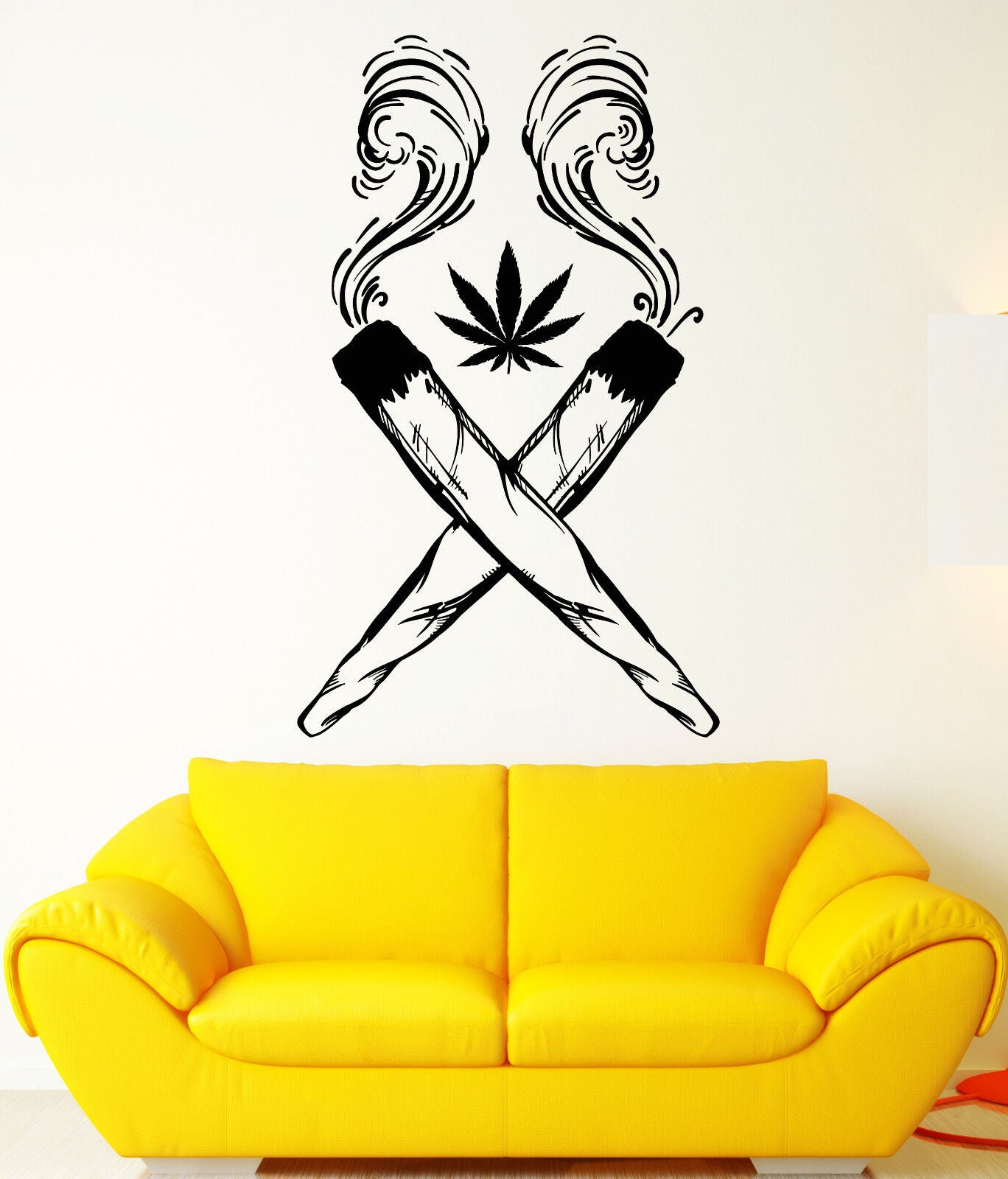 Vinyl Wall Decal Joint Cannabis cigarettes Hash Hippie Style Stickers (1957ig)