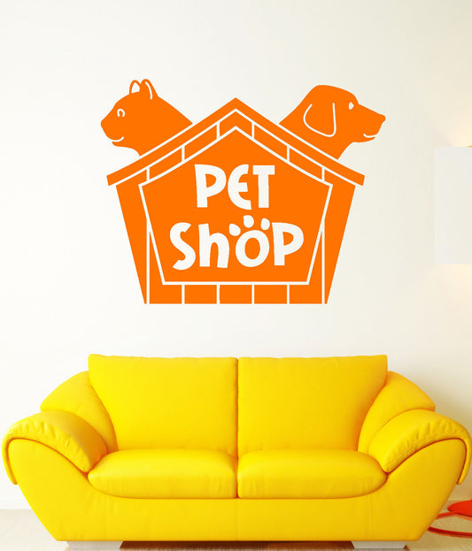 Vinyl Wall Decal Pet Shop Store Signboard Cat Booth Dog Stickers (1972ig)