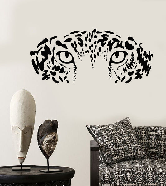 Wandtattoo/Wandbild, Vinyl, Augen, wild, großer Leopard, Raubtier, afrikanische Tiere (2049ig)