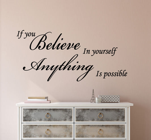 Vinyl Wall Lettering Quote Words Inspiring Motivation Believe Possible 2077ig