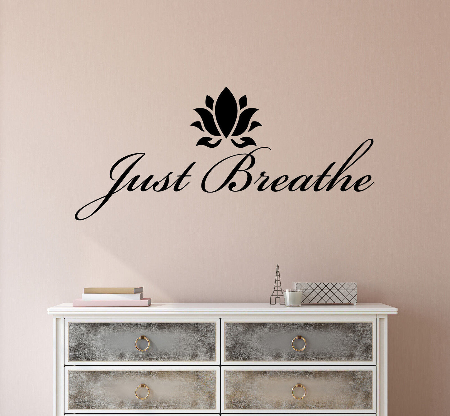 Vinyl Wall Lettering Quote Words Inspiring Relaxing Yoga Room Breathe 2078ig