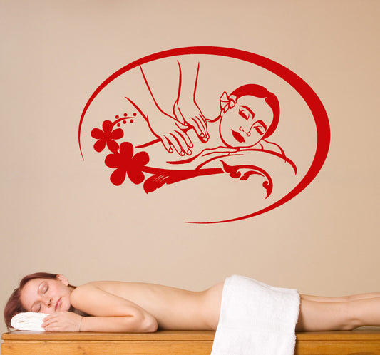 Vinyl Wall Decal Massage Spa Center Beauty Health Salon Stickers (2090ig)